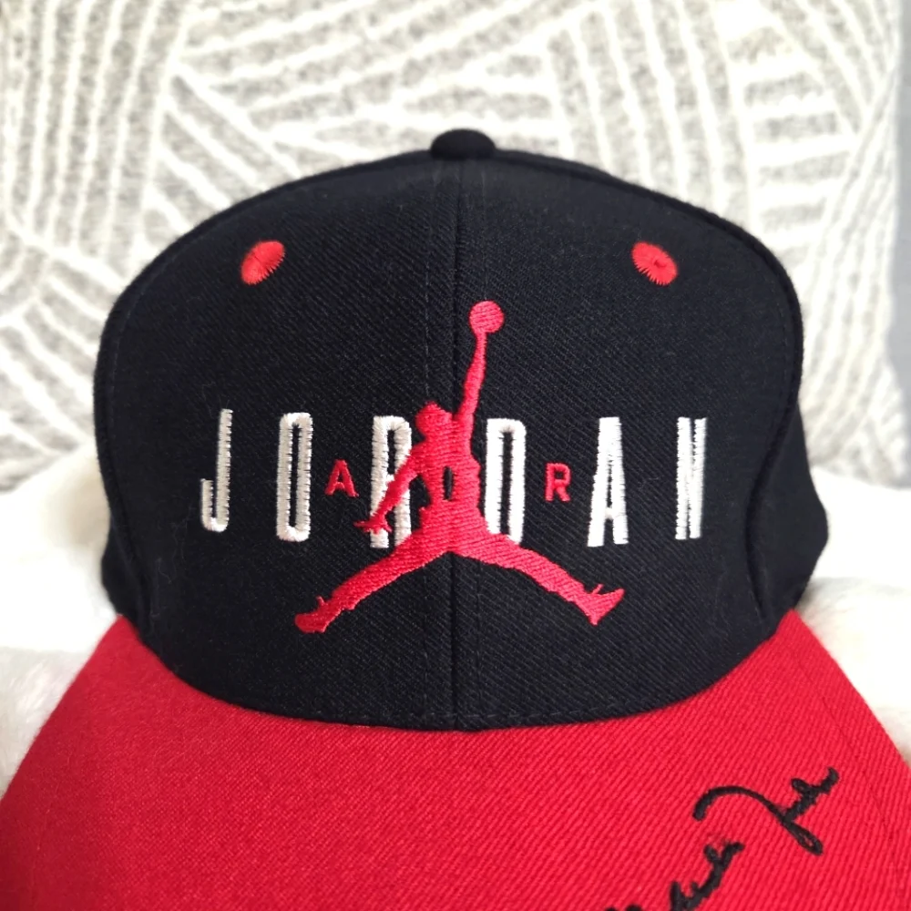 Vtg‎ 90s NIKE Air Jordan Jumpman Wool Snapback Hat Chicago Bulls Cap Bred EUC